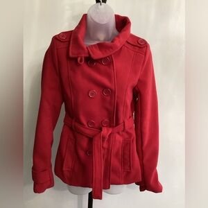 Bongo Women’s  Red Belted Jacket Size Small